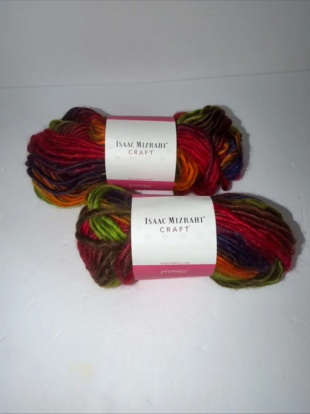 Isaac Mizrahi Craft Multicolor Chunky Yarn - Red, Green, Orange, Purple NWT